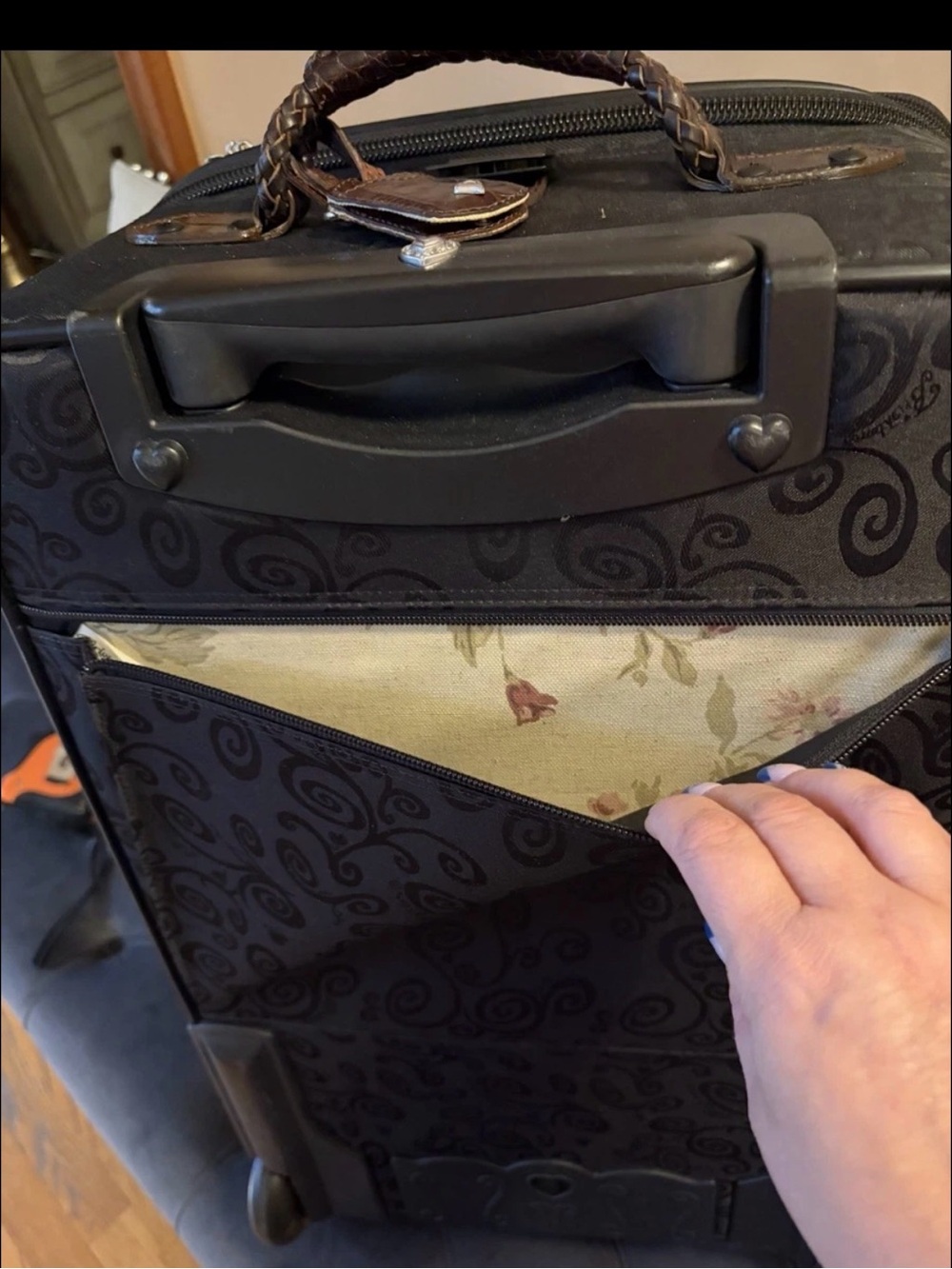 Brighton Mevelyn complete 3 bags Rolling Suitcase luggage set brown black - Picture 8 of 16